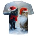 3-14Ys Kids Clothes Santa Claus With Deer Graphic Tee Shirt Merry Christmas T-shirt Boys Girls T-shirts Children Xmas Tshirt Boy. 