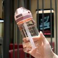 500/650ML Student School Portable with Straw Sports Plastic Bottle Multicolor Water Cup Water Bottle. 