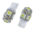 2 Pieces 5 LED SMD Parking Bulb 12v Package Universal Motorcycle Car Indicator Bright Lamp - White. 