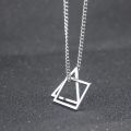 Stainless Steel Square Triangle Chain Necklace For Men. 