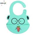 Silicone Baby Bibs, Socub Comfortable Waterproof Silicone Bibs for Babies & Toddlers, BPA Free, with Food Catcher Pocket, Sage, Ether. 