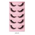 5 Pair 3D Cat Eye Lashes Fox Eye Fluffy Soft Natural Mink False Eyelashes Faux Makeup Eyelash.