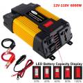 UTBVO 4000W/6000W Car Power Inverter With LED Voltage Capacity Display, Transformer Converter 12V To 110V/220V Dual USB Inverter. 