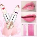 Crystal Jelly Lip Balm Lipstick Flower Temperature Color Changing Lip Gloss Transparent Long Lasting Lipstick Moisturizer Makeup. 