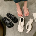 Flip Flops Women's Outer Wear Thick Bottom Summer Internet CelebrityinsTrendy Indoor Non-Slip Flip-Flop Height Increasing Beach Sandals.