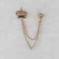 Small Crown Shape Chain Brooch Pin For Men & Women Fashion Outfit. 