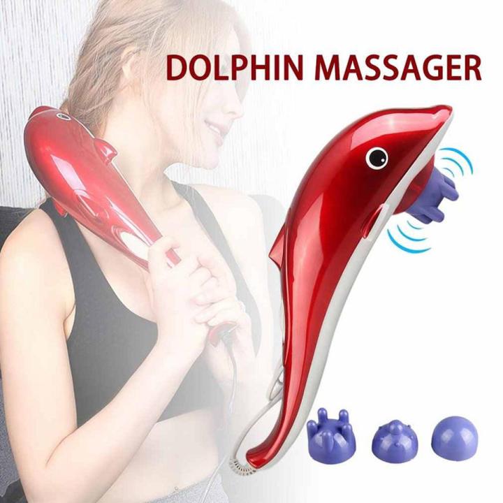 Dolphin Infrared Body Massager  Electric Dolphin Massager Back Massage Hammer Vibration Infrared Stick Roller Cervical Body Relaxation