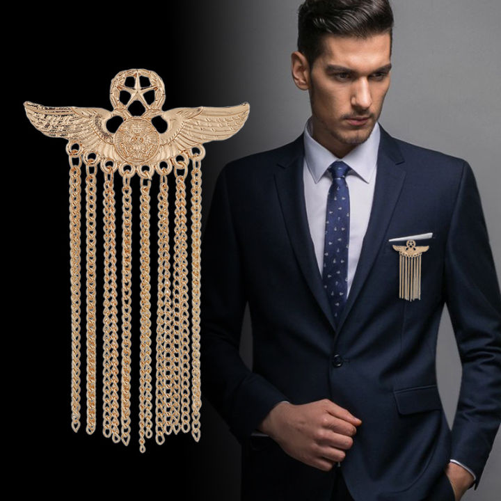 Wings Star Pure Tassel Suit Brooch Badge Suit Accessories