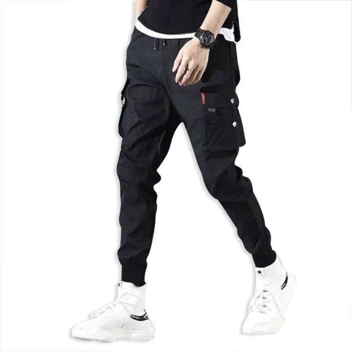 Premium cargo pant man midnight black