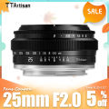 TTArtisan 25mm F2.0 APS-C MF Portrait Photography Camera Lens for Sony A6000 A7RIII A7S Fuji XT30 XT-100 Nikon ZFC Z5 M43 Mount. 