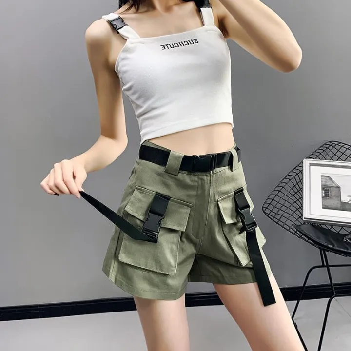 Cargo%20Shorts%20Women%20Pockets%20High%20Waist%20Summer%20Korean%20Style%20Students%20Thin%20Loose%20All-match%20Casual%20Wide%20Leg%20Harajuku%20Clothing%20Design%20-%20Image%205