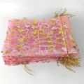 200 PCS 9X12cm Heart Printed Pink Organza Bags Jewelry Pouch Bags.