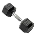 Rubber Hex Dumbbell (Single) 5Kg - Black. 