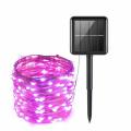 Outdoor Solar String Lights 1/2 Pack Waterproof Solar Powered Fairy Lights 8 Modes Solar Copper Wire Fairy Lights for Xmas Patio--1Pack-Purple--USB-3M 30LED.