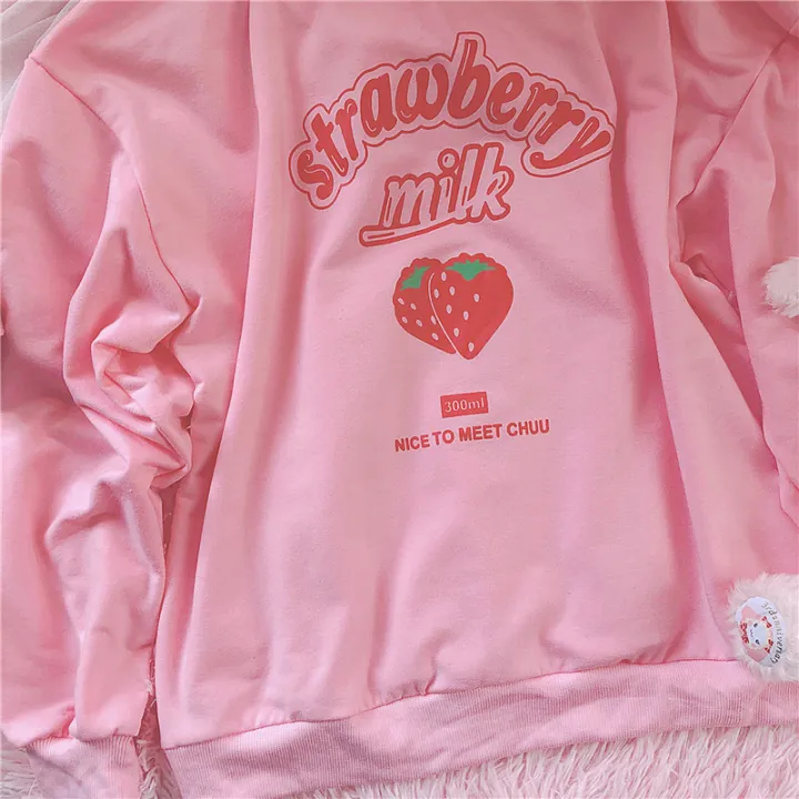S-3XL%20Harajuku%20Kawaii%20Sweatshirt%20Strawberry%20Pink%20Sweatshirts%20Spring%20Kpop%20Korean%20Style%20Fleece%20Women%20Cute%20Top%20Outwear%20for%20Girls%20-%20Image%205