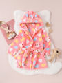 Children's dressing gown, flannel, small children's treasure, baby, boys, thickened girls' coral velvet pajamas, autumn and winter, four seasons bathrobe.