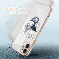 UCUC for Redmi Note 10 5G Luxury 6D Plating Soft Casing Silicone Square Frame Phone Case Shiny Bling Back Cover + Free Lanyard Cute Cartoon Anime Characters New design Side Drawing Case. 
