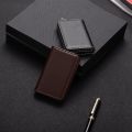 PU Leather Business Card Holder With Magnetic Buckle Slim Pocket Name Card Holder Large Capacity Portable Credit Card Case. 