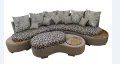 CORNER/Oval Shape SOFA S-990 Segun WOOD SOFA,Wood Color. 