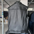 Sons of Anarchy Classical Motorcycle Biker Leather Vest Men Genuine Cowhide Leather Sleeveless Jackets Motor Vests Asian Size. 
