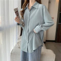 GIDYQ Women Chiffon White Shirt Korean Fashion Loose Long Sleeve Tops Casual Office Ladies All Match Shirts Spring New. 
