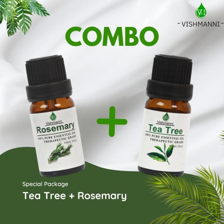 Vishmanni Rosemary & Tea tree Essential oil combo pack ( 10 ml each)