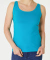Women's Cotton Stretch Round Neck Solid Color Tank Top From Levin. 