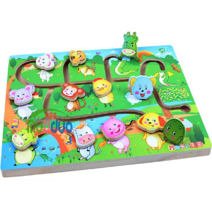 Wooden%20Montessori%20Kids%20Early%20Learning%20Slide%20Labyrinth%20Puzzle%2012%20Symbolic%20%20Body%20Matching%20Preschool%20Maze%20Educational%20Toys%20-%20Image%205