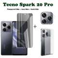 Tecno Spark 20 Pro Tempered Glass Tecno Spark 20C Screen Protector Tecno Spark 20 Full Cover Screen Matte Privacy Glass 3In1 Carbon fiber back film. 