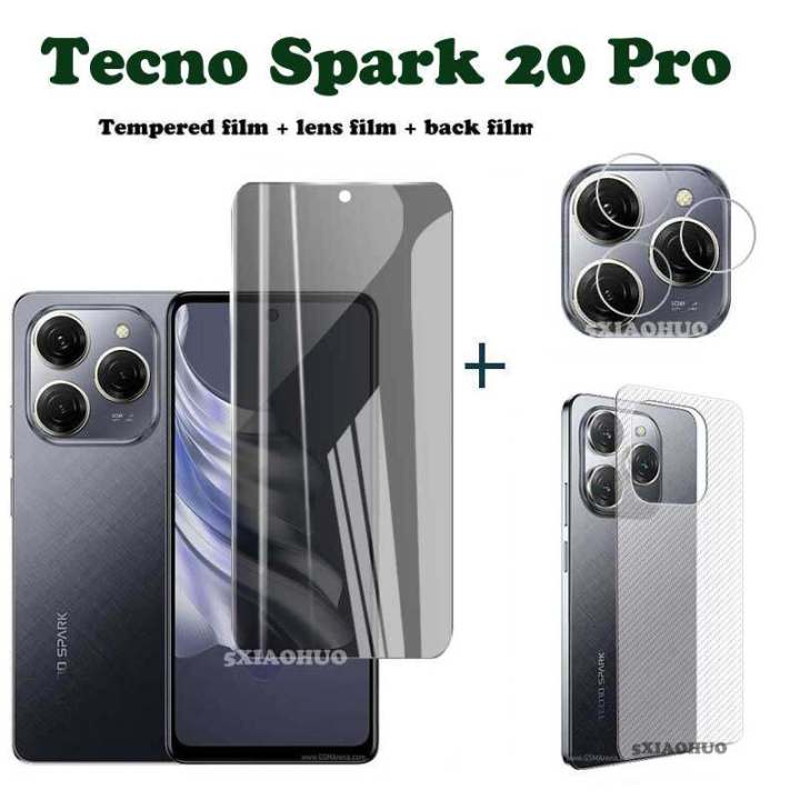 Tecno%20Spark%2020%20Pro%20Tempered%20Glass%20Tecno%20Spark%2020C%20Screen%20Protector%20Tecno%20Spark%2020%20Full%20Cover%20Screen%20Matte%20Privacy%20Glass%203In1%20Carbon%20fiber%20back%20film%20-%20Image%202