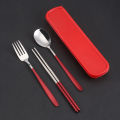 Cutlery Set Forks Chopsticks Spoons 3 In 1 Stainless Steel Dinnerware With Box. 