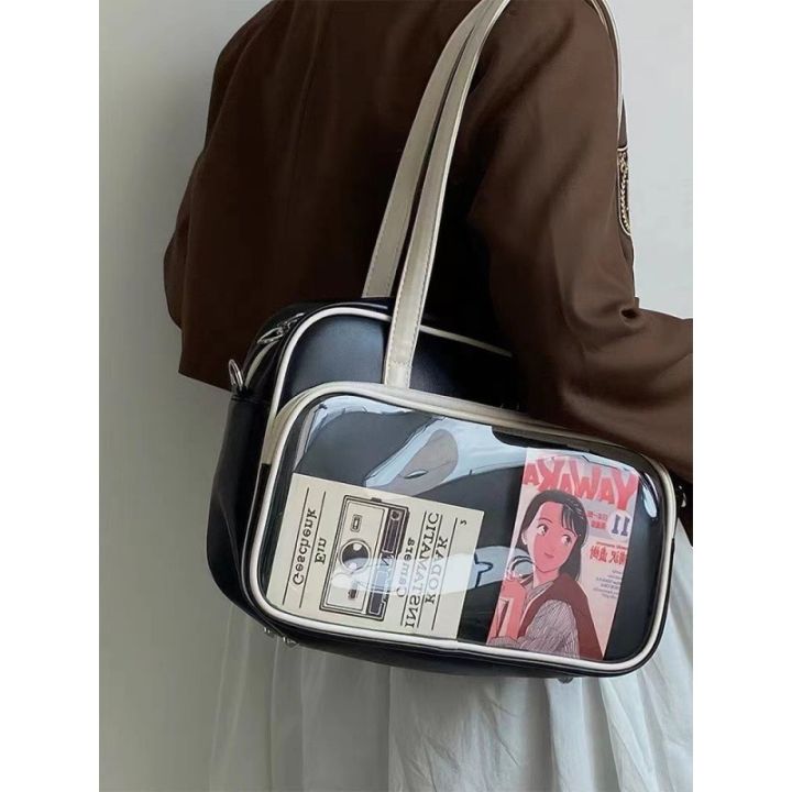 Shoulder ag ainful Square Fashion ote ag Women's Soft Leather Single Shoulder Crossbo ag College Student Classroom andbag