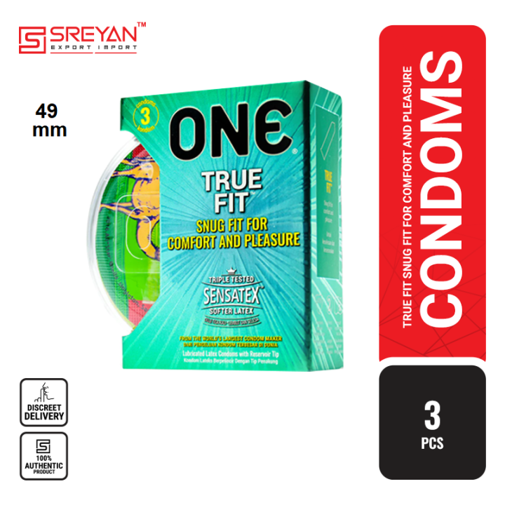 One Condom True Fit 49mm Perfect For Comfort and Pleasure Condom - 3Pcs ...