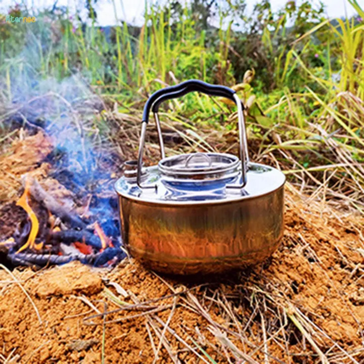 Portable Camping Tea Kettle, Teapot Coffee Pot Outdoor Kettle Campfire Kettle Water Kettle Cookware for Hiking Camping Picnic