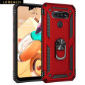 Lereach For LG K51 / Q51 Mobile Phone Case TUP+PC Hard Ring Car Ring Bracket Shockproof Back Cover. 
