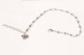 Fashion Tibetan Silver Bead Hollow Plum Daisy Flowers Heart-Shaped Anklet For Women Foot Chain Barefoot Sandals Beach Jewelry.