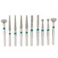 10pcs Dental Diamond Stainless steel Burs Drills Polishing Bur. 