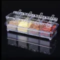 4pcs Crystal Clear Seasoning Box Acrylic Spice Rack Storage Condiment Jars Containers With One Spoon For Kitchen Organization by - Sara Collection zone.