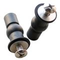 2Pcs Toilet Seat Screws Top Fix Hinge Pack & 2x Toilet Seat Hinge Hole Fixings Well Nut Screw Rubber Back to Wall - as shown.