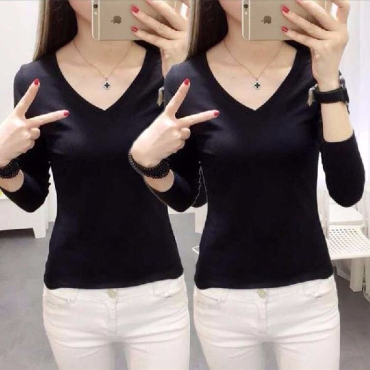 Solid%20Color%20Undershirt%20Base%20Shirt%20Women's%20Long%20Sleeve%20T%20T-shirt%20Women's%20Spring%20and%20Autumn%20Tight%20Top%20Slim%20Fit%20Inner%20Wear%20Korean%20Style%20Stretch%20-%20Image%205