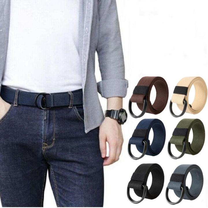 Canvas Belt D-Ring Belt Fabric Webbing Belt Waist Belt Strap Waistband Belt