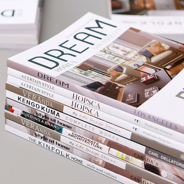 Fashion Magazine with Paper and Pictures English Photo Decoration Book Photography Props Real Sample Light Luxury Ornament