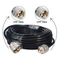 15M UHF Coaxial Cable RG58 Coax Cable PL259 Cable 50 Ohms CB Radio Antenna Cable UHF Male to UHF Male Low Loss UHF. 