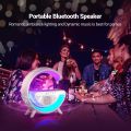 2025 Updated G Shape Google LED Wireless Charging RGB Bluetooth Speaker Clock and Rechargeable Table Lamp.