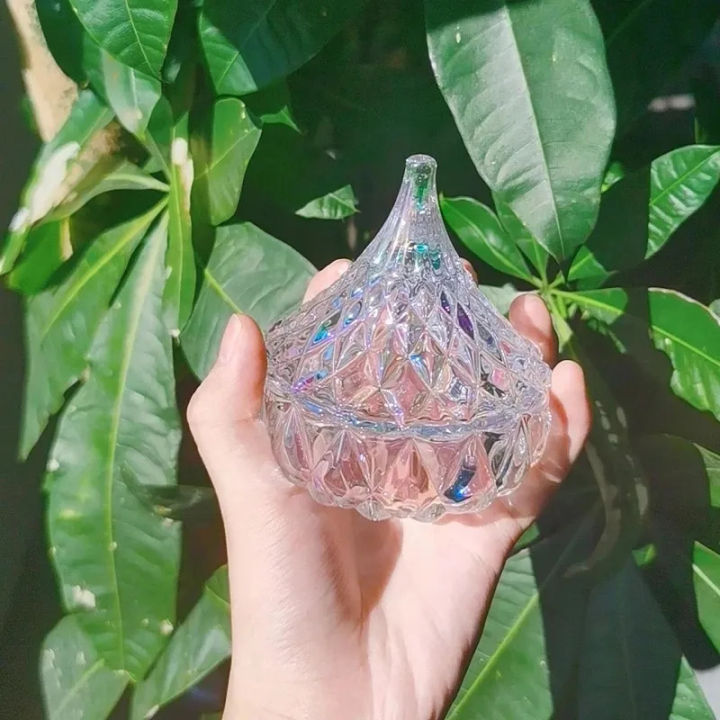 Nordic Style Mini Crystal Glass Jar with Lid - Decorative Storage