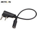 Retevis 2 Pin to 3.5mm Earpiece Adapter Cable for Baofeng BF-888S Arcshell AR-5 BTECH H-777 RT21 RT22 RT27 RT7 H-777S RT28 RT68 RT19 RT18 , 2 Way Radio Headset Adapter. 