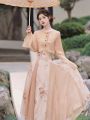 Hanfu Modified Han Elements Dress 2024 New Summer Ancient Costume Flow Fairy Skirt with Wide Sleeves Daily Wearable Super Fairy. 