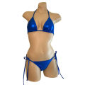 Women's Fashion Metallic Bikini Top + Bottom Beachwear Stripper Wear. 