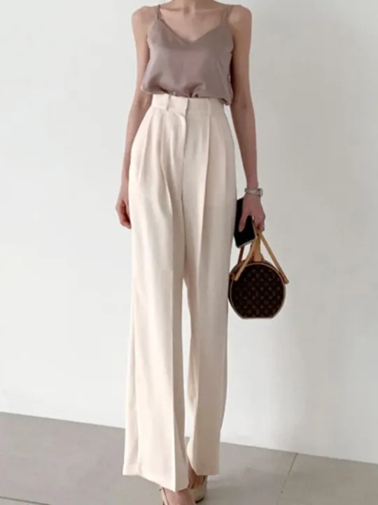Loose%20Pants%20Women%20Korean%20Chic%20Summer%20Retro%20Western-style%20High%20Waist%20Thin%20All-match%20Straight%20Tube%20Wide-leg%20Trousers%20-%20Image%204