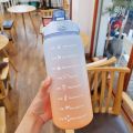 2L Water Bottle With Straw Time Marker Plastic Water Cup Large Capacity Frosted Outdoor Sports Bottles botella de agua 2 litros. 